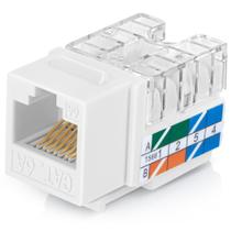 Keystone Jacks Everest, ângulo de 90, RJ45 Cat6A, pacote com 10 unidades, branco
