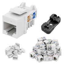 Keystone Jacks FGB Cat6 10 Gbps de alta velocidade, pacote com 25 unidades, branco Keystone Jacks FGB Cat6 10 Gbps de alta velocidade, pacote com 25 unidades, branco