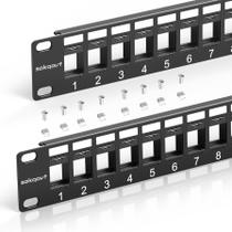 Keystone Patch Panel Sokqovt, 24 portas, Cat6, 1U, 19 polegadas (pacote com 2)
