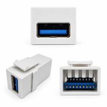 Keystone USB 3.0 180 Emenda Pass Through P/ Painel Espelho Keystone USB 3.0 180 Emenda Pass Through P/ Painel Espelho