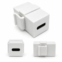 Keystone USB Tipo C Emenda Pass Through P/ Painel Espelho Keystone USB Tipo C Emenda Pass Through P/ Painel Espelho