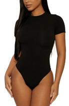 Ki 2 Body Manga Curta Blusinha Feminina Verão Gola Caréca C/fecho