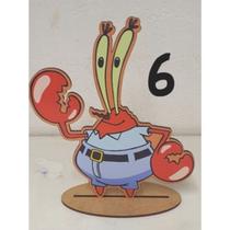 Ki 6 Enfeites de Mesa Decoração Festa Mdf Bob Esponja