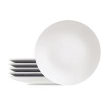 Ki 6 Pratos Porcelana Branco Raso Refeição Tramontina 25cm Leonora
