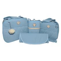 Ki Bolsa Maternidade Azul Bebe Simples 4 peças EB - BABY