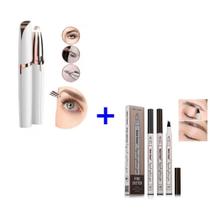 Ki Depilador Sem Dor Para Sobrancelhas Rosto Portatil PLHS NV + 02 Caneta Sobrancelhas Fio a Fio HENNA PRETA e MARROM Ki Depilador Sem Dor Para Sobrancelhas Rosto Portatil PLHS NV + 02 Caneta Sobrancelhas Fio a Fio HENNA PRETA e MARROM