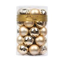 KI Loja Champagne Bolas de Natal 34pcs 1,57 Polegadas Pequenos Enfeites de Decoração de Árvore de Natal para Xmas Tree Holiday Wreath Garland Decor Ornamentos Ganchos Incluídos