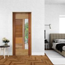 Ki Porta de Madeira Bbb com Visor 210x72cm Batente 14cm Fecharura Rolete Rodam Abertura Direita Marrom/Padrão Cedrinho Ki Porta de Madeira Bbb com Visor 210x72cm Batente 14cm Fecharura Rolete Rodam Abertura Direita Marrom/Padrão Cedrinho