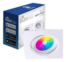 Kian - Spot Led 5w QUADRADO Rgb Smart Wifi Alexa Google Assistente Embutir