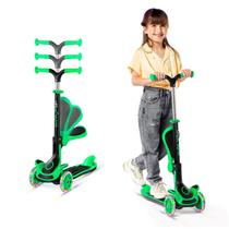 Kick Scooter Lifemaster ajustável para crianças com assento dobrável verde