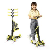 Kick Scooter Lifemaster Kids com assento dobrável, roda LED rosa