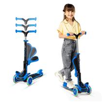 Kick Scooter Lifemaster Kids com assento dobrável, roda LED rosa