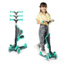 Kick Scooter Lifemaster Kids com assento dobrável, roda LED rosa