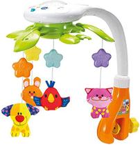KiddoLab Baby Crib Mobile com Luzes e Música Relaxante. Inclui projetor de luz de teto com estrelas, animais. Musical Crib Mobile com Timer. Brinquedos de berçário para bebês de 0 anos ou mais