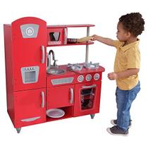 KidKraft Vintage Play Kitchen, Vermelho, Presente para Idades 3+