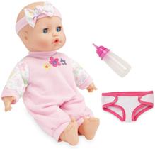 Kidoozie Sweetie Doll, Inclui Fralda, Pajamas Headband and Bottle, Soft-Bodied, Boneca de 12 polegadas com Olhos Abertos e Fechados, Idades 12 Meses ou mais (G02565)
