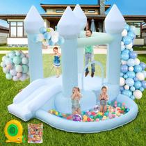 Kids Bounce House AONESY inflável com escorregador e caixa de bolas 280x250x225 cm