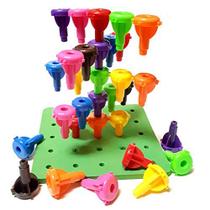 KIDS KORNER Peg Board Empilhamento e Construção de Brinquedos - Brinquedos de Construção Com 32 Pegs e Atividades de Aprendizagem eBook