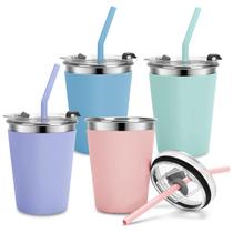 Kids Sippy Cups Vermida 350 ml em aço inoxidável à prova de vazamentos, pacote com 4 Kids Sippy Cups Vermida 350 ml em aço inoxidável à prova de vazamentos, pacote com 4