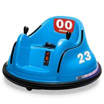 Kidzone 6V Electric Ride On Bumper Car para crianças e crianças 1.5 - 5 anos de idade, DIY Sticker Baby Bumping Toy Gifts W / Controle Remoto, Luzes LED e 360 Graus Spin, ASTM Certified