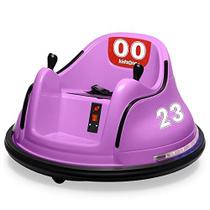 Kidzone 6V Electric Ride On Bumper Car para crianças e crianças 1.5 - 5 anos de idade, DIY Sticker Baby Bumping Toy Gifts W / Controle Remoto, Luzes LED e 360 Graus Spin, ASTM Certified