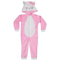 Kigurumi Macacao Hello Kitty Laço Inverno Pijama Infantil