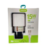 Kimaster kit carregador 15w + micro usb