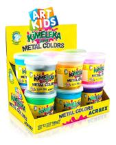 Kimeleka Slime 180g Metalizado Acrilex Caixa C/ 12 Potes Cores Variadas