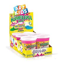 Kimeleka Slime Art Kids com glitter 180g Rosa 208 com 6 unidades - Acrilex