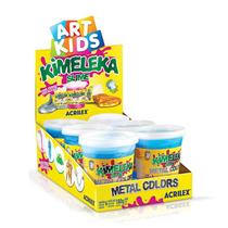 Kimeleka Slime Art Kids metálica 180g Azul 671 com 6 unidades - Acrilex
