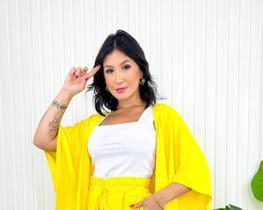 Kimono Amarelo Feminino