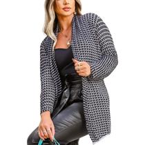 Kimono Cardigan Inverno Feminino Quadradinho Reto