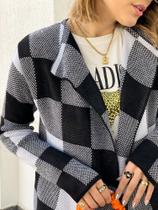 Kimono Cardigan Xadrez Onca Tricot Feminina Tendência E Moda Kimono Cardigan Xadrez Onca Tricot Feminina Tendência E Moda