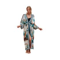 Kimono Colorido Para Mulheres, Saída De Praia, Robe Longo Para Piscina, Ideal Para Férias De Verão.