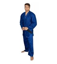 Kimono Combate Bjj Inicante Adulto Azul Com Faixa Branca Torah