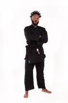 Kimono Combate Bjj Iniciante Adulto Preto Com Faixa Branca Torah