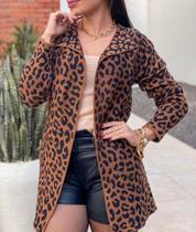 Kimono de tricot estampa de onça