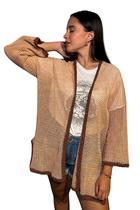 Kimono Feminino Crochê de Manga Comprida Kimono Feminino Crochê de Manga Comprida