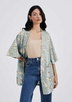 Kimono Feminino Estampado Em Viscolinho