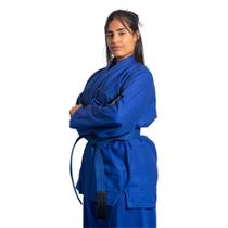 Kimono Feminino Jiu-Jitsu Judô Adulto Reforçado Azul 1 Fit
