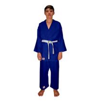 Kimono Infantil Judo Jiu Jitsu Reforçado Mks Combat Azul com Faixa Branca