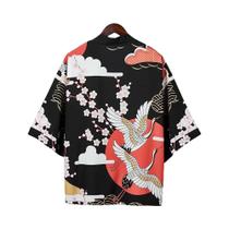 Kimono Japonês Feminino Estilo Guerreira Harajuku Haori Yukata De Verão Para Praia Cardigã Kimono Japonês Feminino Estilo Guerreira Harajuku Haori Yukata De Verão Para Praia Cardigã