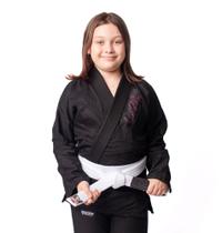 Kimono Jiu Jitsu Infantil Sarja Preto feminino