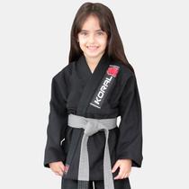 Kimono Jiu Jitsu Koral Infantil Trançado Preto-M0