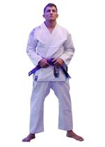 Kimono Jiu Jitsu Overcoming Wolf Trançado Branco Shiroi