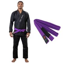 Kimono Jiu Jitsu Trançado Reforçado Naja Hanzo Adulto Preto Unissex + Faixa