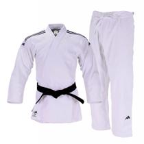 Kimono Judo adidas Quest J690 Branco com Faixas em Preto