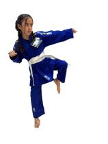 Kimono Judô Azul Matsuru 350gm com Faixa Branca adulto infantil
