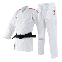 Kimono Karate Adidas AdiLight Branco Listras Vermelha