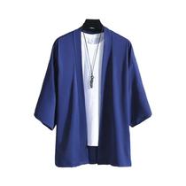 Kimono Masculino 3/4 - Estilo Japonês Tradicional - Casaco Yukata com Abertura Frontal